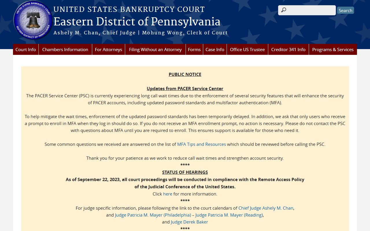 Schuylkill County Court of Common Pleas records federal bankruptcy court access