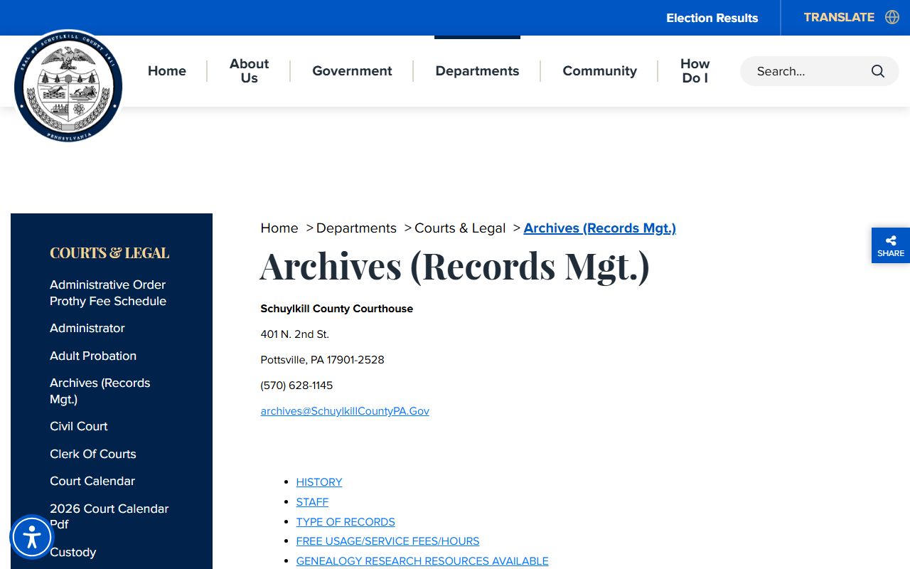 Schuylkill County marriage and divorce records county archives source
