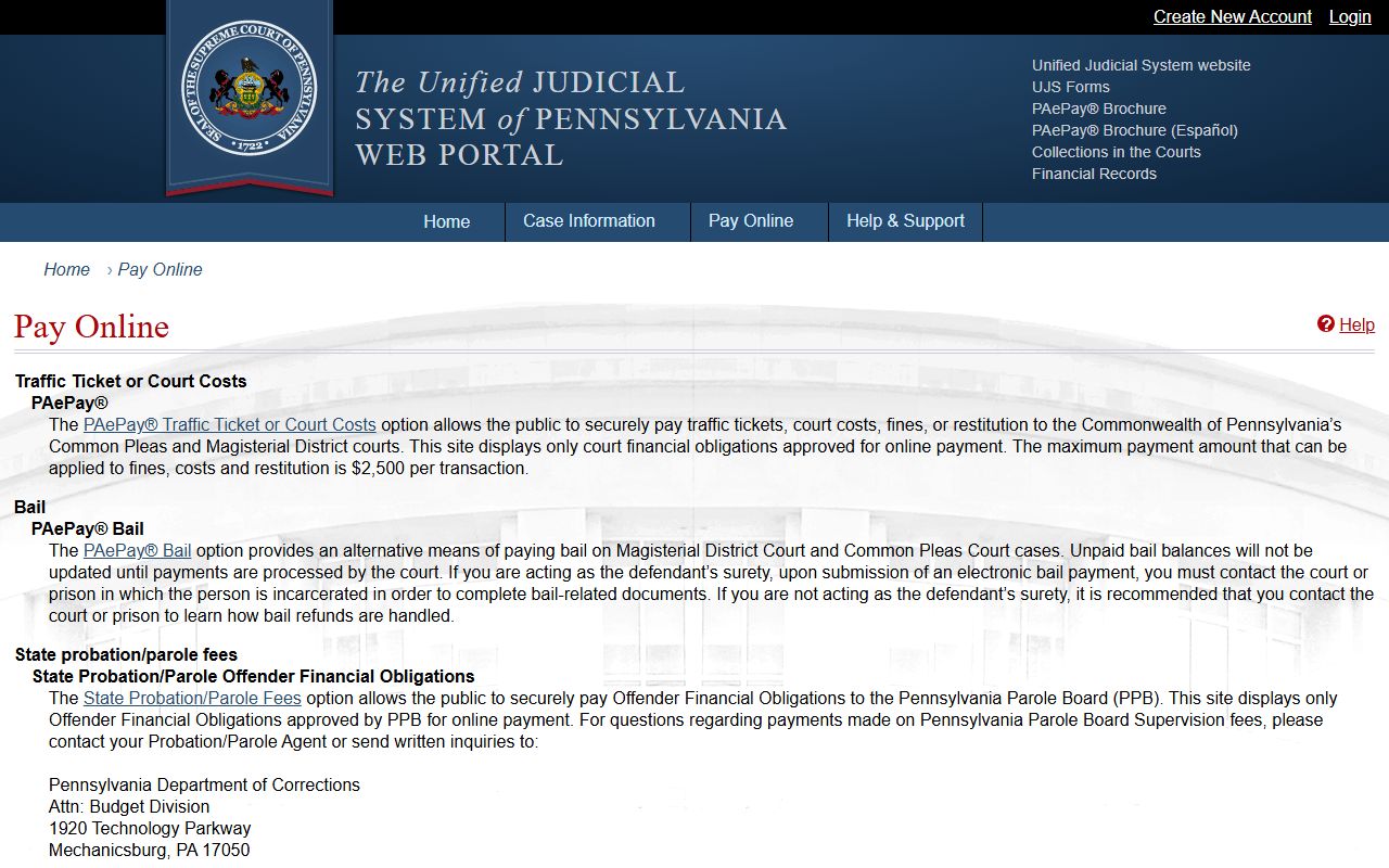 Schuylkill County traffic court records UJS pay online source